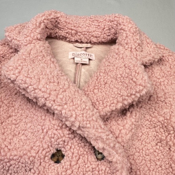 Biscotti Collezioni Kids Coat‎ Girls 6 Pink Sherpa Teddy Fleece Jacket New Gift - Picture 4 of 12